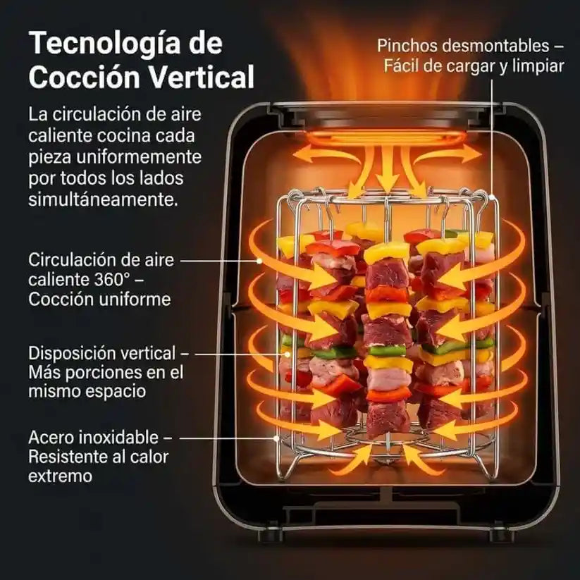 Parrilla para Air Fryer — haz pinchos, carnes y verduras a la parrilla sin carbón ni humo desde casa